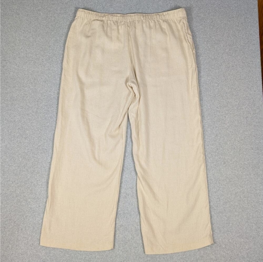 NWT Hollister Tan Linen Blend Wide Leg Elastic Waist Pants XXL - Picture 7 of 14